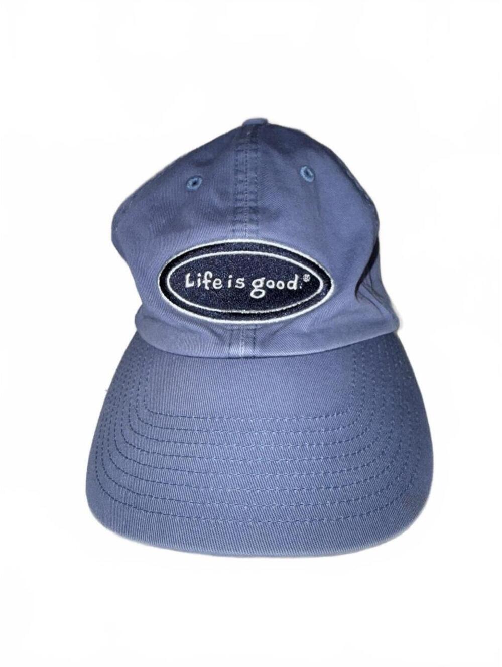 Life is Good blue cotton baseball cap unisex good vibes positivity teacher